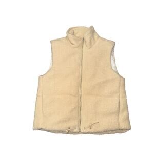 STACCATO cream-colored Sherpa "teddy" fleece vest Women’s M